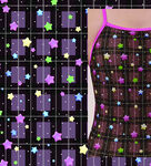 彩色星星条格数码印花图案