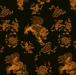 黑金中式龙纹图案设计