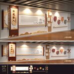 整套整面竖版文化墙模板设计