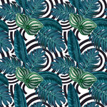 热带植物几何图案纹理