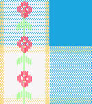 花卉格子图案布料设计