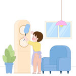 大扫除鸡毛掸子清理空调打扫卫生