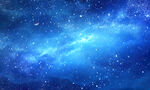 唯美蓝色星空装饰画背景图