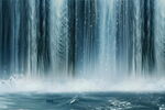 蓝色瀑布背景图