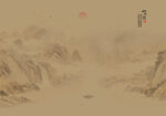 古风背景山水画壁画