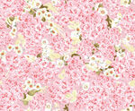 粉色花卉图案布料纹理