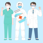 医生白大褂传染病毒防疫医疗插画