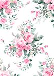 粉色花卉水彩无缝图案