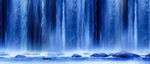 蓝色瀑布背景墙