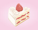 草莓奶油蛋糕切片