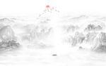 新中式水墨山水画