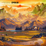 日照金山山水油画