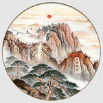 五岳独尊泰山日出山水画