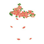 枝头繁花飘落 矢量图