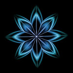 蓝色炫光花朵图案