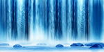 蓝色瀑布背景图