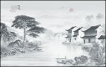 水墨画山水