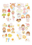 可爱卡通人物美食贴纸