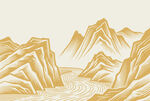 意境线条山水画