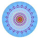 蓝色曼陀罗花纹图案