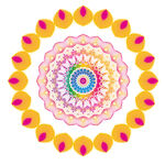 圆形彩色分形花