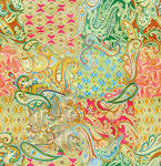 多彩复古风佩斯利花纹图案