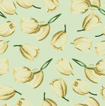 淡黄花叶无缝图案背景