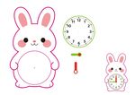 可爱兔子时钟卡通图案手工钟表