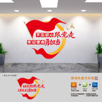 不忘初心跟党走文化墙