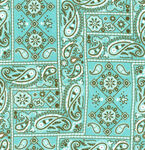 蓝绿佩斯利花纹图案