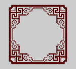 中式古典红色雕花边框