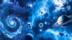 宇宙旋涡太空星球宇航员星空背景