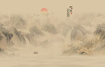 古风背景山水画