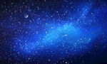 蓝色星空装饰画背景图