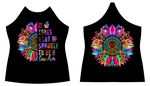 彩色图案无袖背心