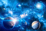 宇宙星球太空银河星空宇航员背景