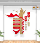 竖版党的六大纪律党建文化墙