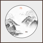 圆形山水画
