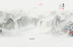 国画山水水墨画