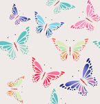 多彩蝴蝶图案背景