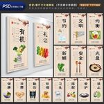 企业学校园食堂餐厅文化展板标语