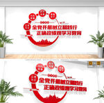 正确政绩观学习教育文化墙