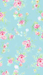 浅蓝色底粉色花卉图案