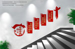 伟大建党精神党建楼梯文化墙
