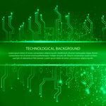 科技感绿色电路板背景图