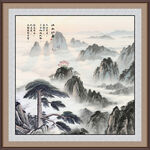 迎客松山水画