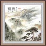 中堂迎客松 迎客松山水图