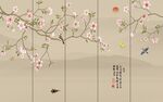 手绘花鸟背景墙