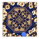 中式古典花卉几何图案