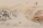 国画山水水墨画